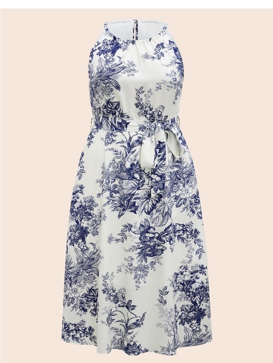BloomChic Dresses & Skirts - BloomChic White & Navy Floral Maxi Dress